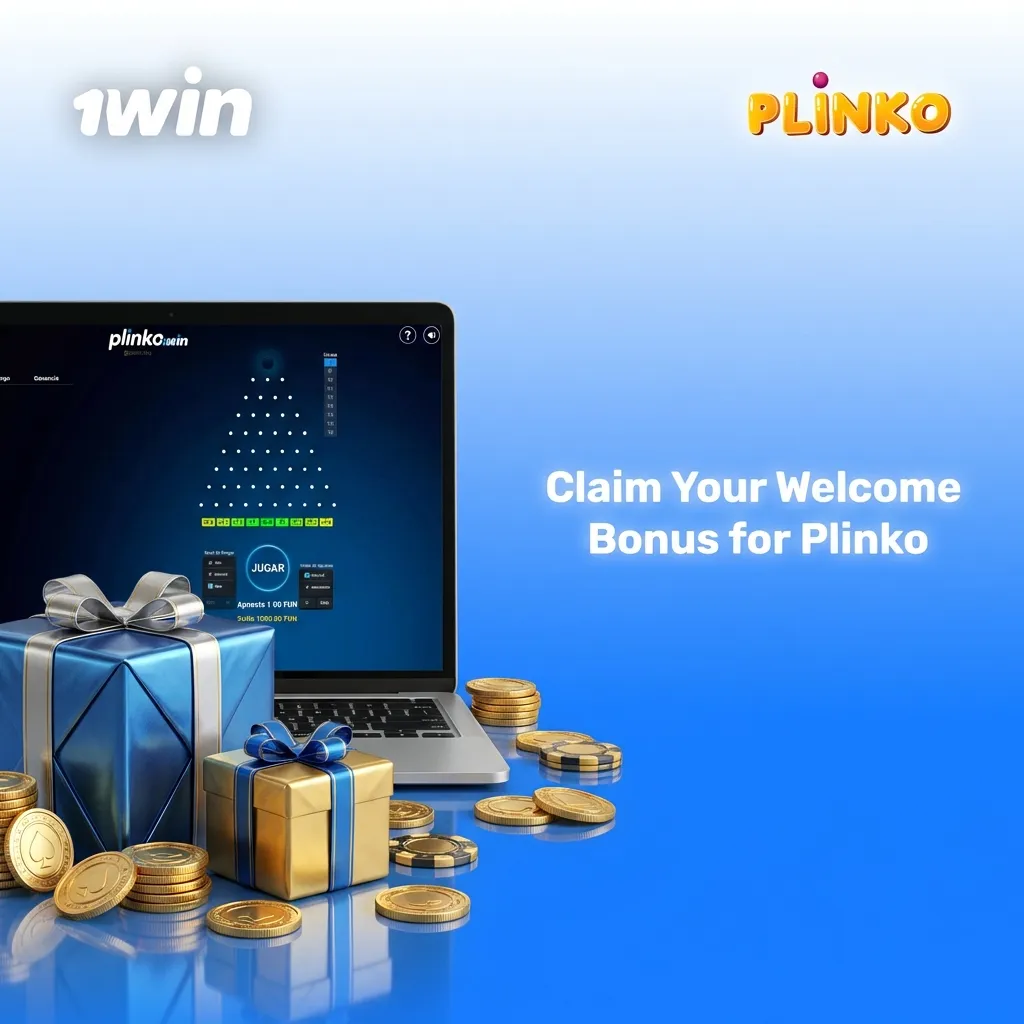1win casino welcome bonus promotion for Plinko game showing 500% bonus up to ₹75,000 for Indian players with deposit details