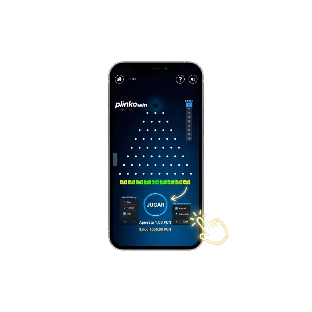 1win Plinko mobile app interface showing ball drop game on smartphone with Indian payment options and betting features